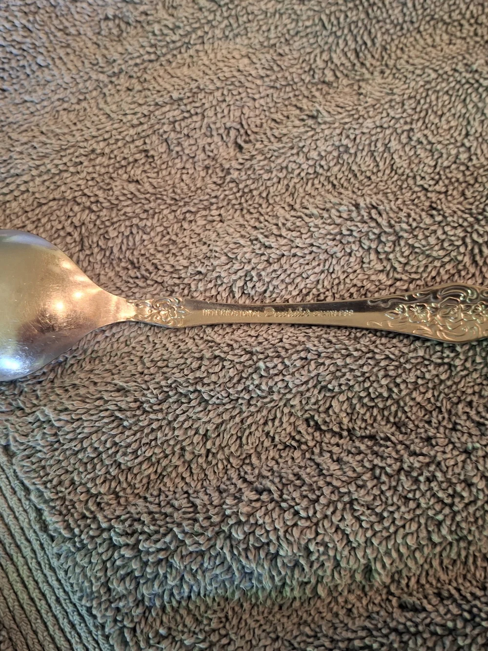Ornate Decorative Serving Spoon in Silver La France Pattern